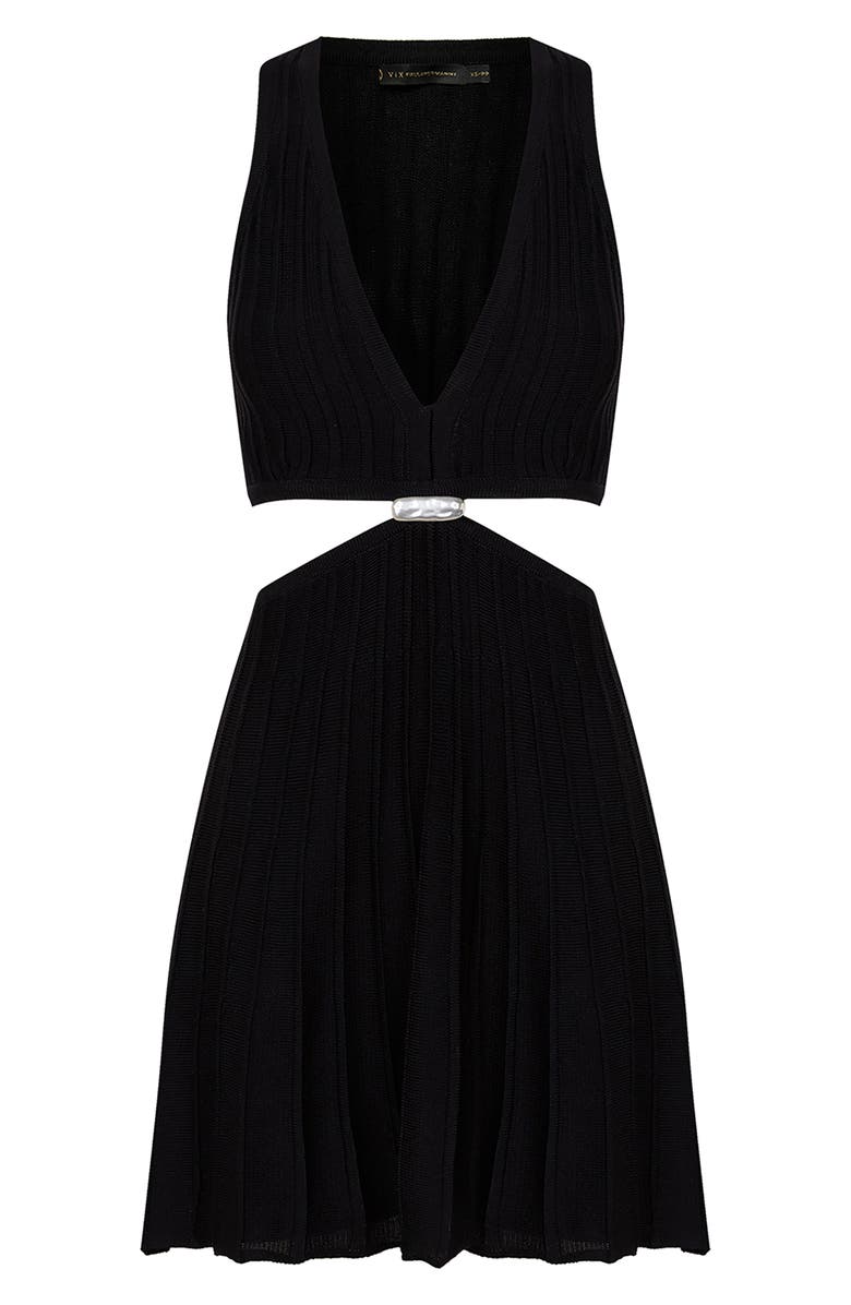 ViX Paula Hermanny Helen Cutout Cover-Up Dress, Alternate, color, Black