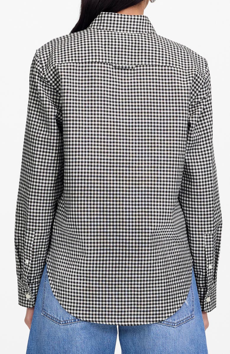 Madewell Relaxed Curved Hem Button-Up Shirt, Alternate, color, Black White Gingham
