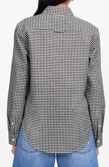 Relaxed Curved Hem Button-Up Shirt
