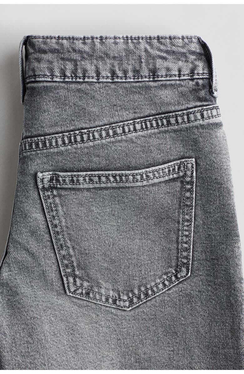 H&M Wide-leg low denim shorts, Alternate, color, Denim Gray
