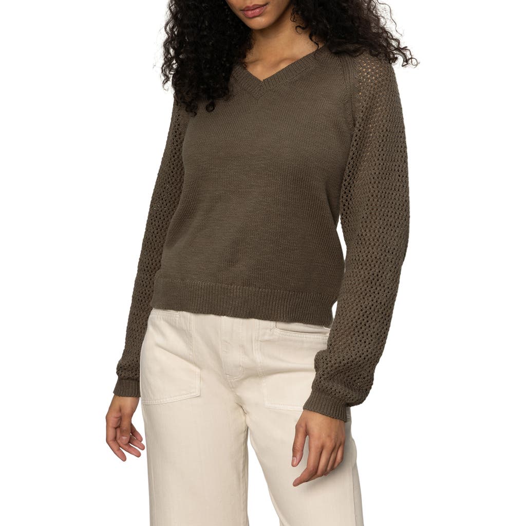 Sanctuary Perfect Time Cotton Sweater In Brown