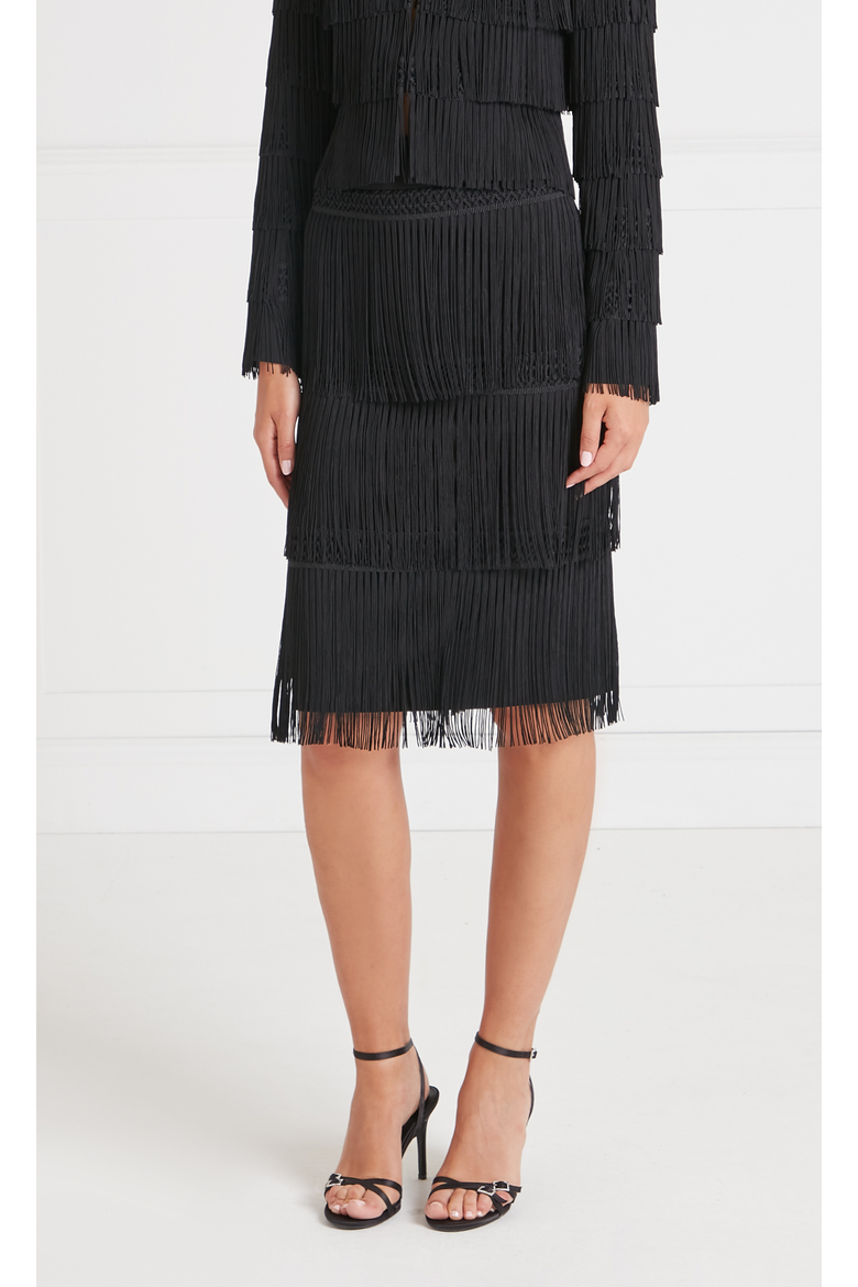 Fringe Skirt, Main, color, Black