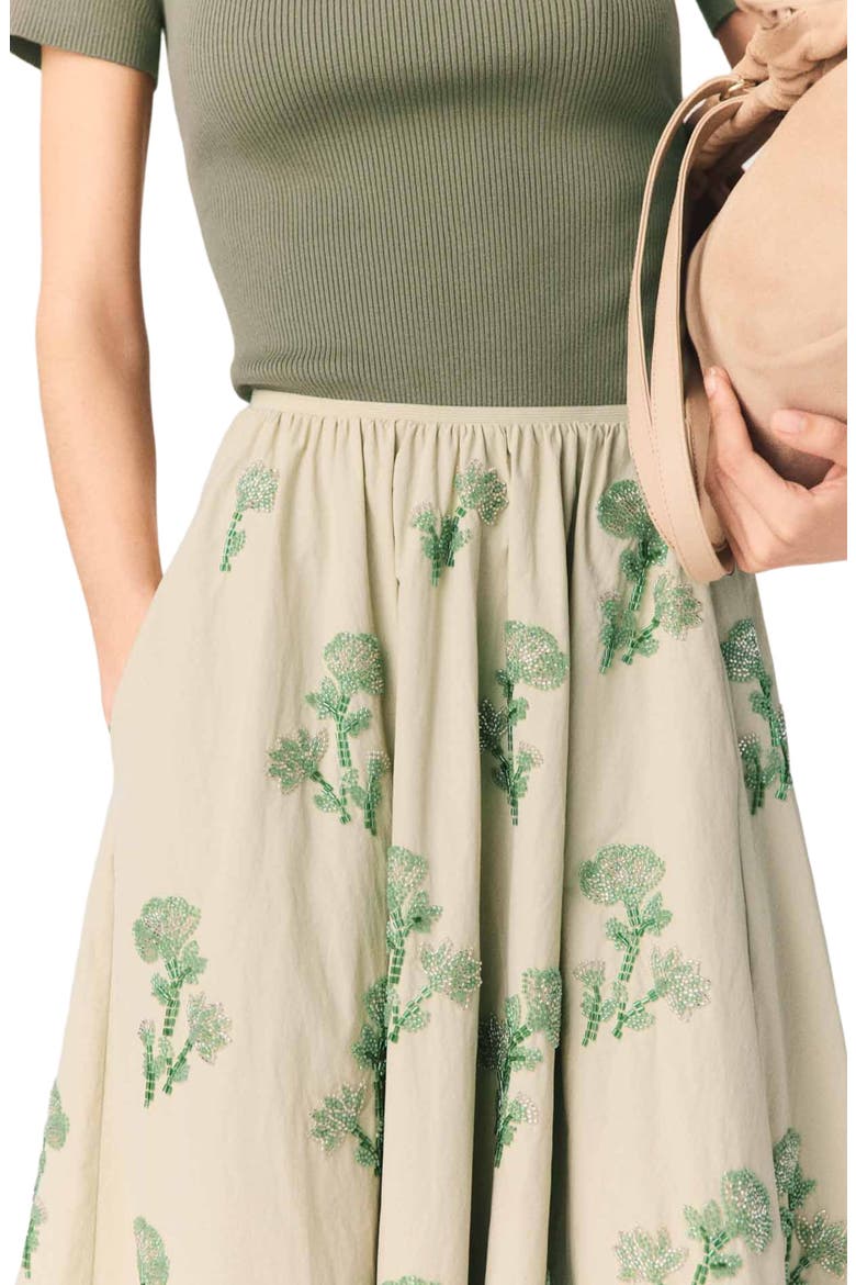 Embroidered technical skirt, Alternate, color, Beige