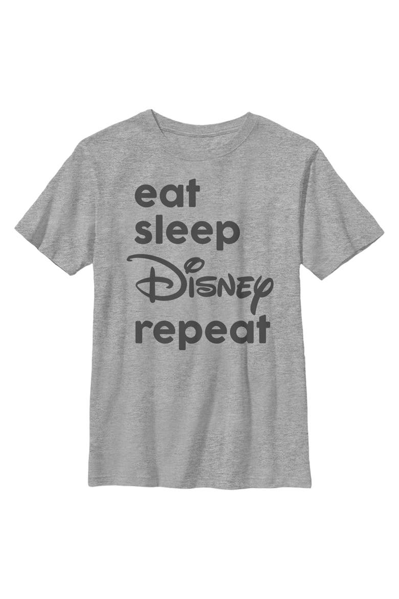 Boy's Disney Eat Sleep Repeat  Graphic T-Shirt, Main, color, Athletic Heather