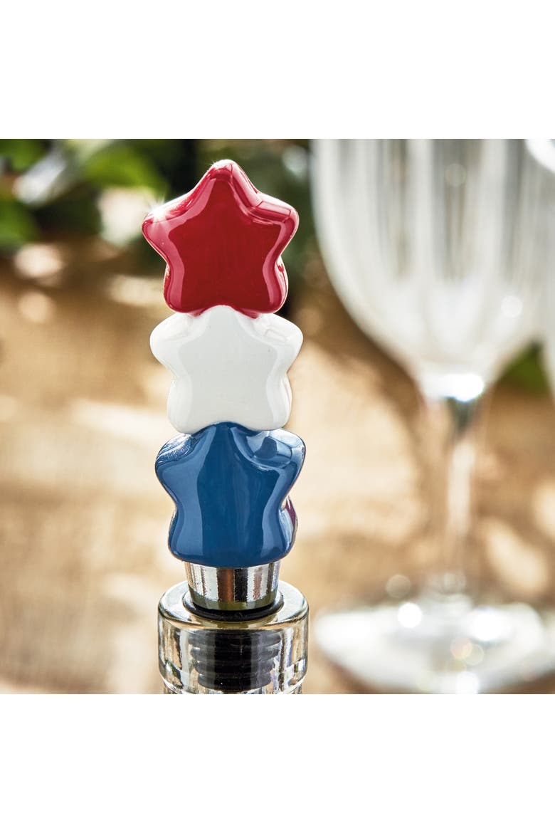 Star Bottle Stopper Multi Earthenware Summer, Alternate, color, Red