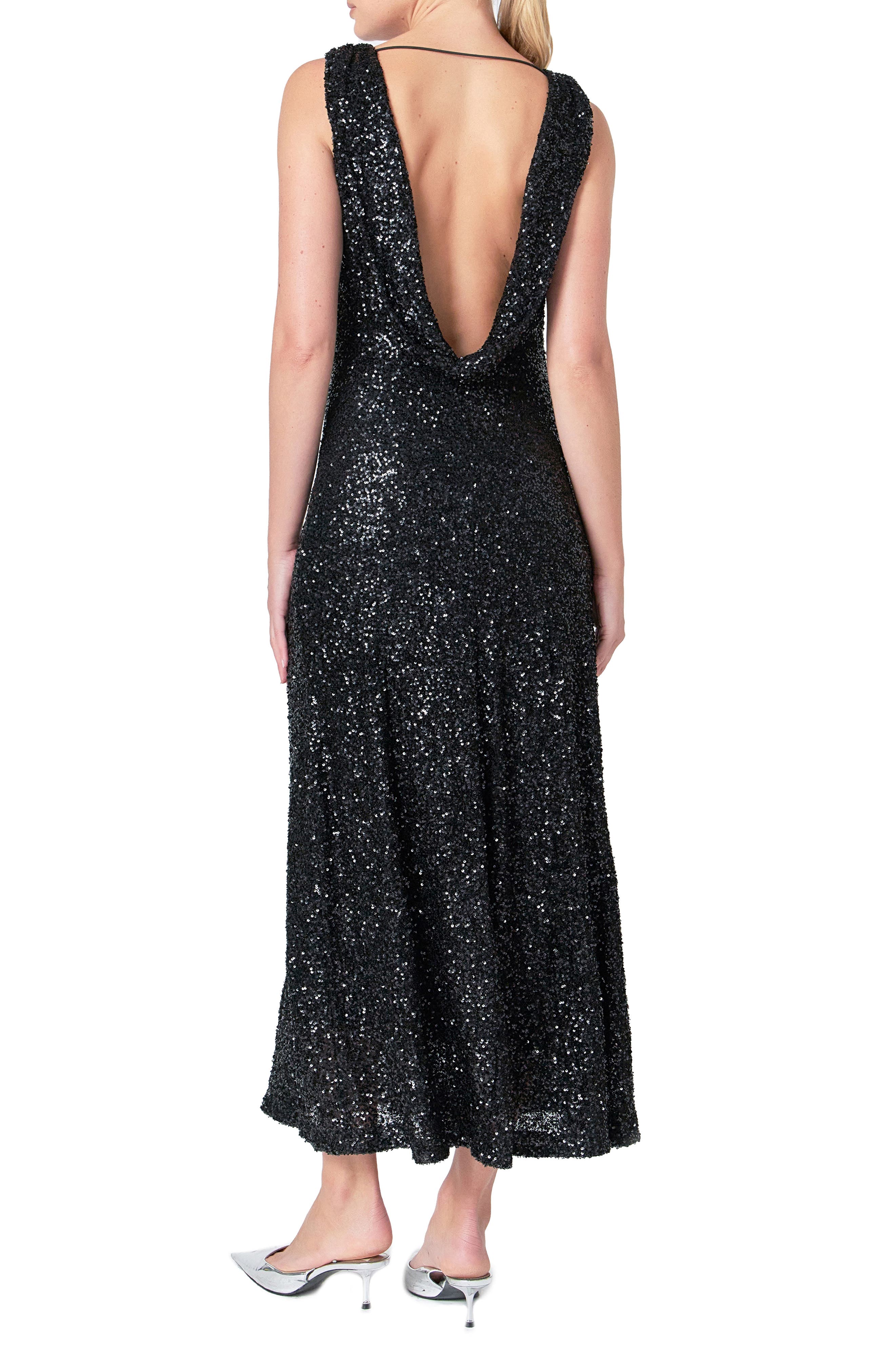 Open Back Sequin Maxi Dress - image 2
