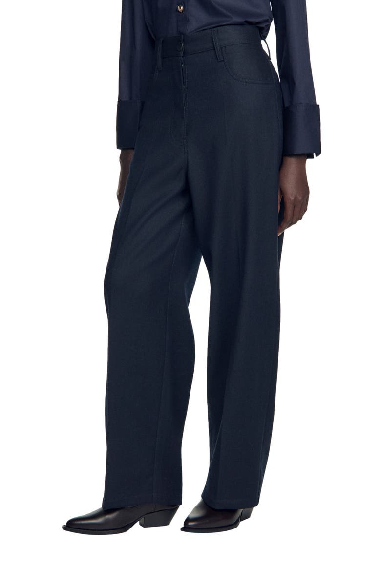 Wool suit trousers, Alternate, color, Navy blue