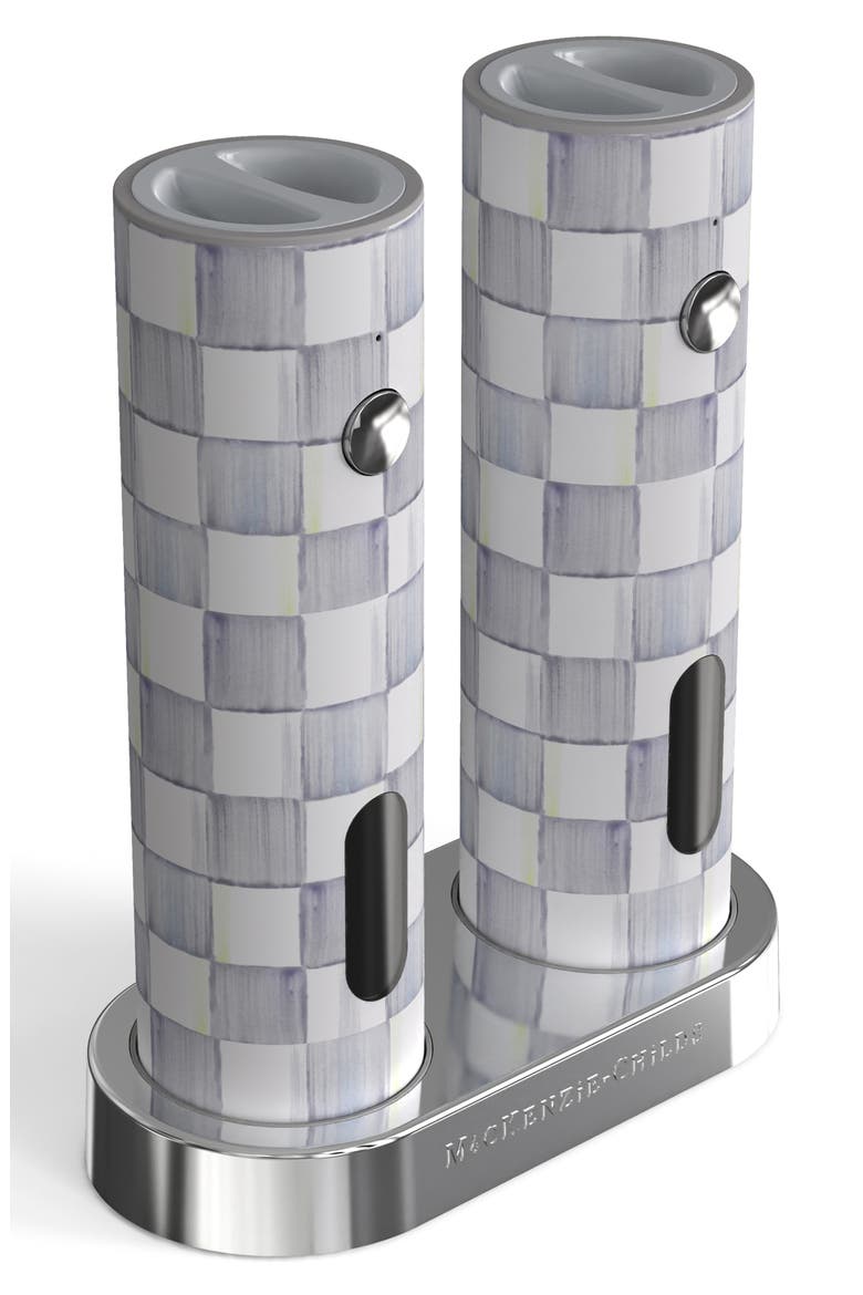 Rosy Check Electric Salt & Pepper Mill Set, Main, color, GREY