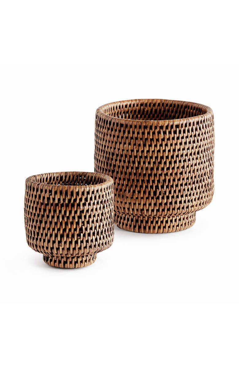 Napa Home & Garden BURMA RATTAN CACHEPOTS SMALL, SET OF 2, Main, color, Brown