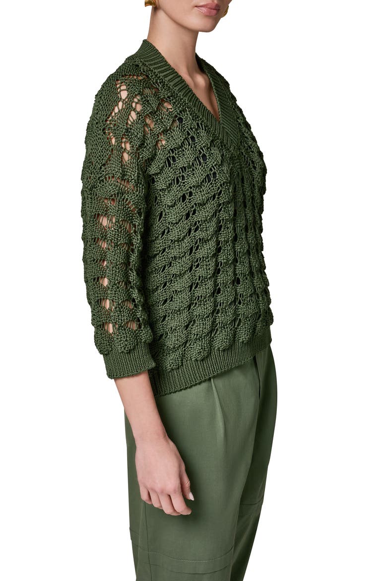 Relaxed Fit V-Neck Sweater, Alternate, color, VERDE