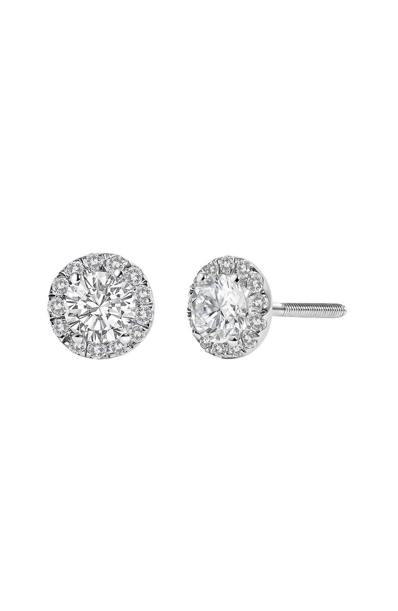 Haus of Brilliance 14K White Gold 1.0 Ct Lab-Grown Diamond Halo Stud Earring, Alternate, color, White