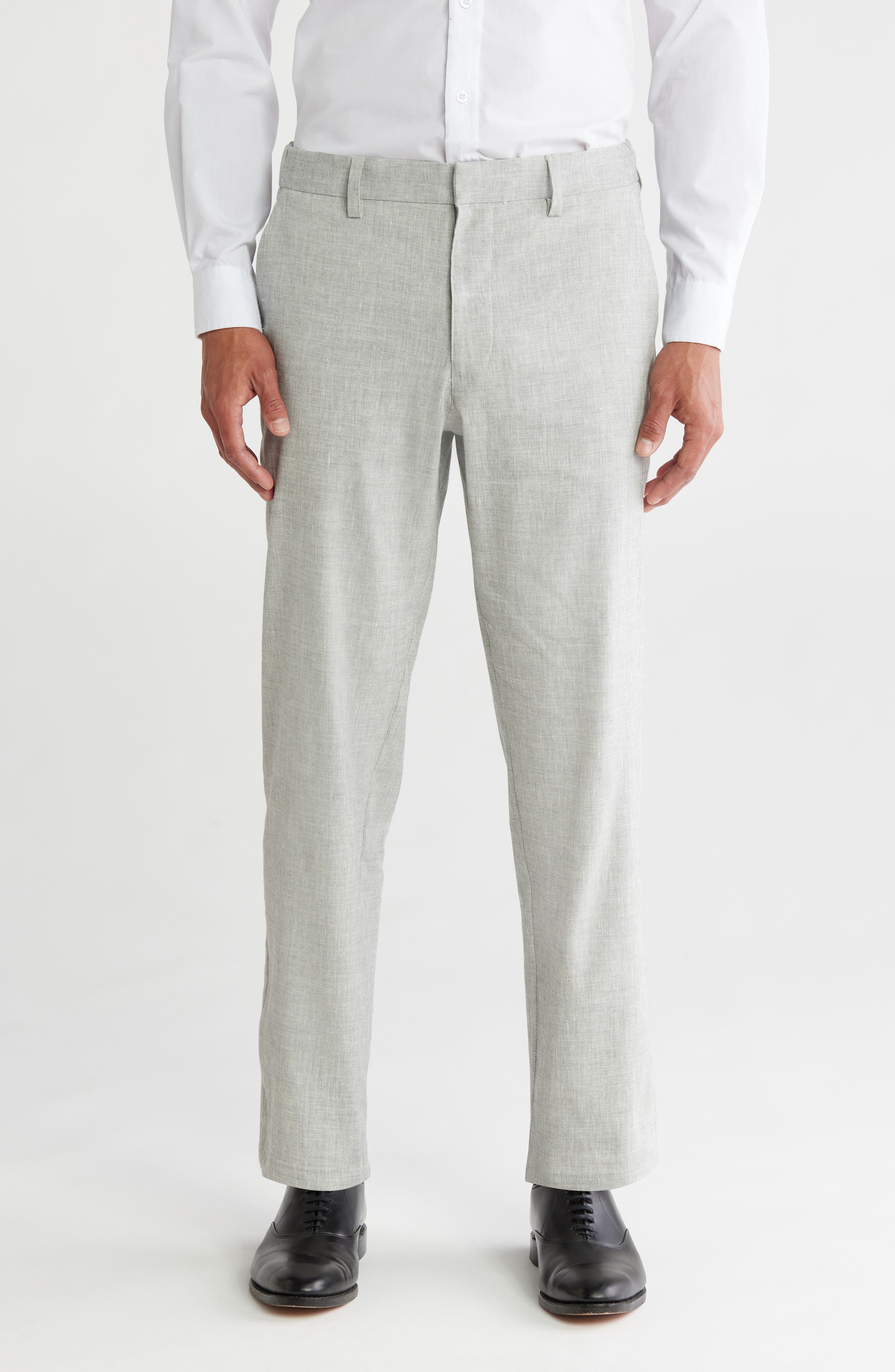 Nordstrom Flat Front Linen Blend Chinos