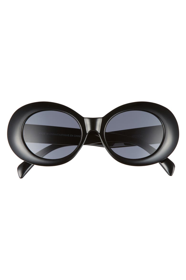Oval Sunglasses, Alternate, color, BLACK