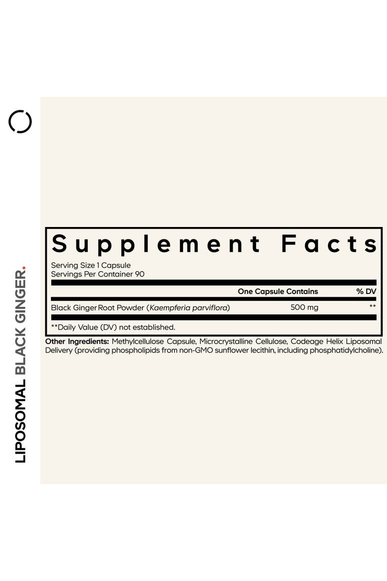 Liposomal Black Ginger Supplement, Kaempferia Parviflora Root Powder, Alternate, color, White