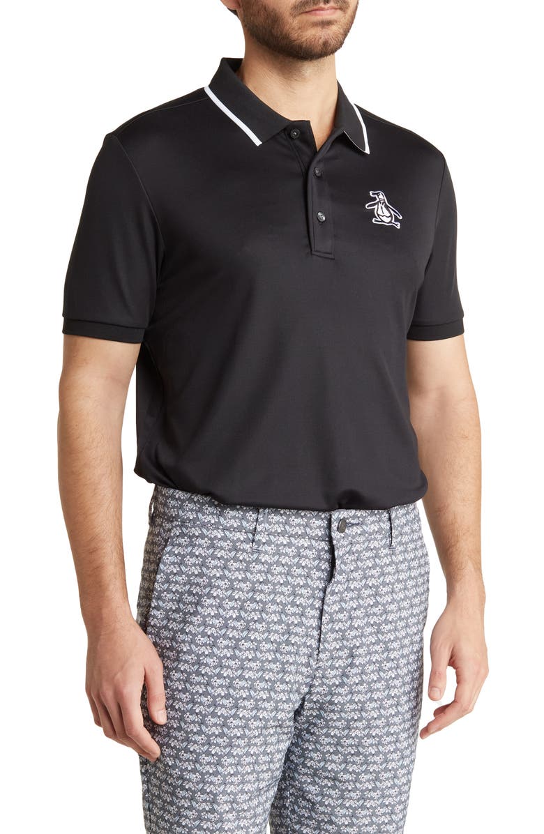 Original Penguin Earl Tipped Polo, Main, color, Caviar