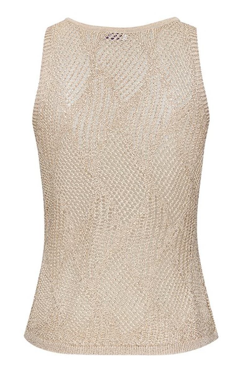 LASCANA Women's Crochet Open Work Tank Top, Alternate, color, Beige Gold