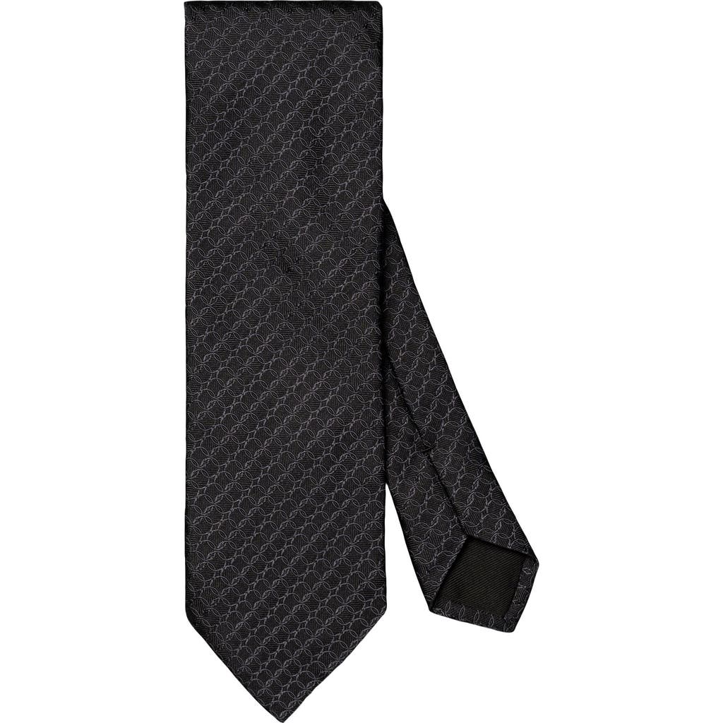 Eton Geometric Silk Tie In Black