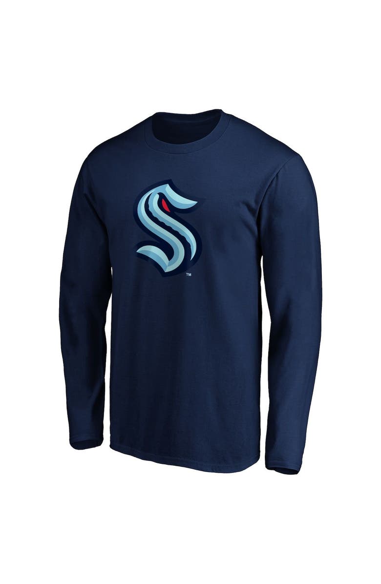 FANATICS Men's Fanatics Branded Navy Seattle Kraken Primary Logo Long Sleeve T-Shirt, Alternate, color,