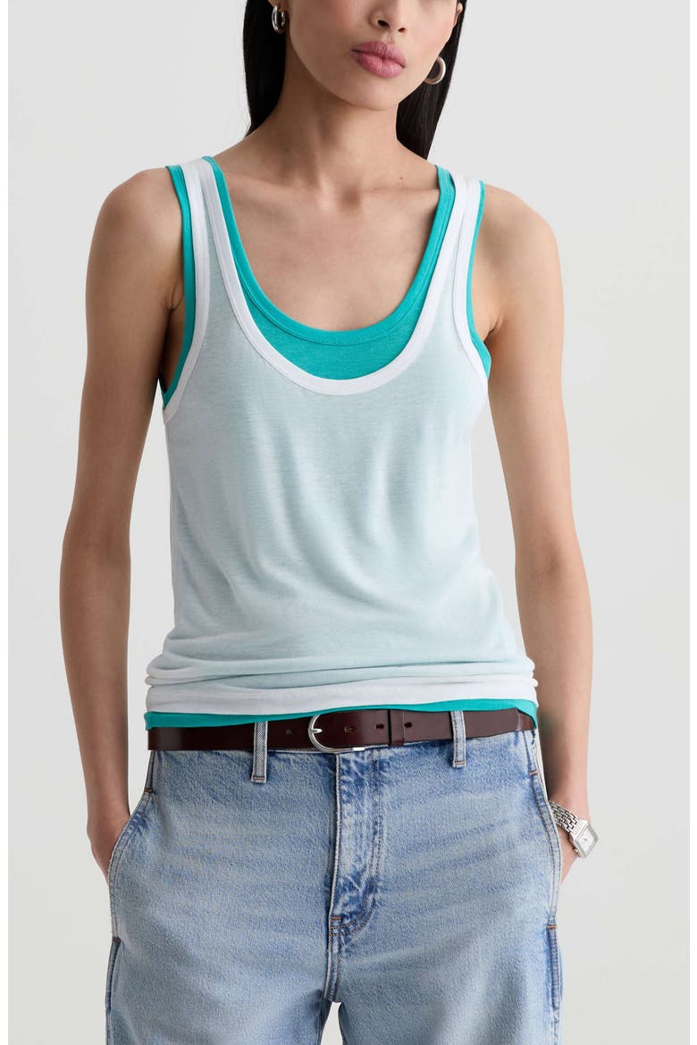 Ellena Layered Tank, Main, color, POOLSIDE GREEN