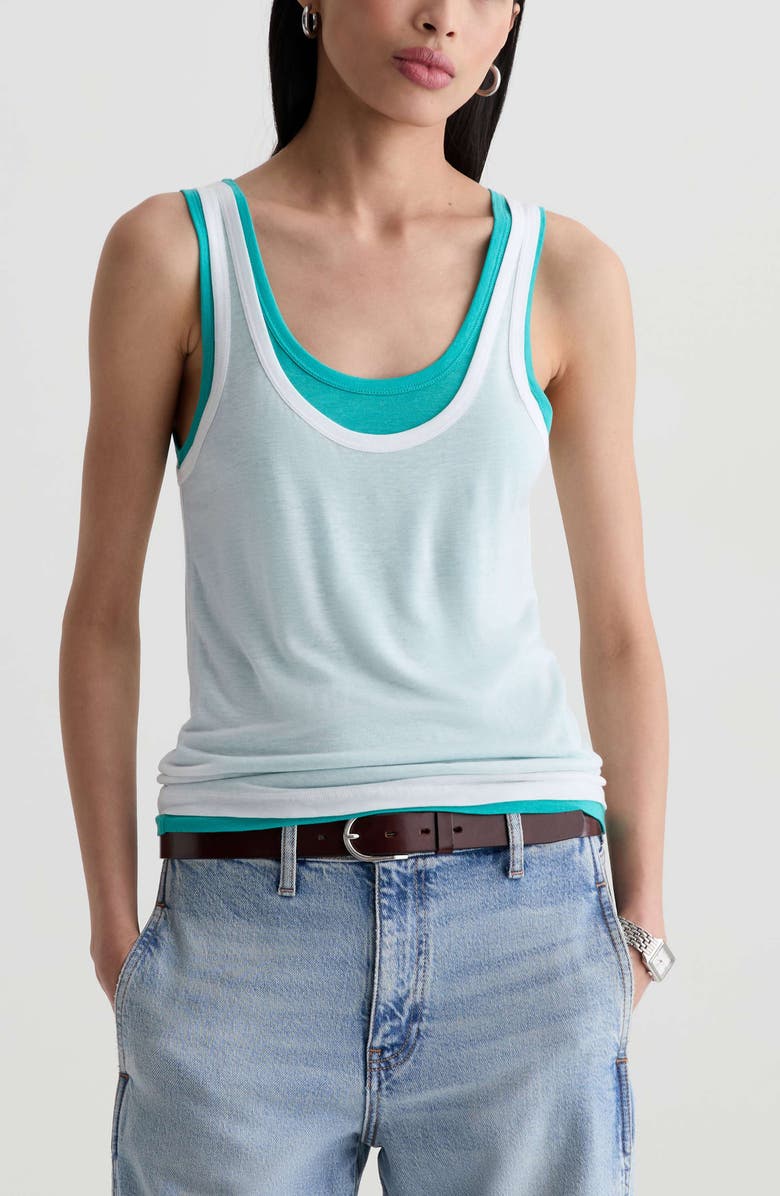 AG Ellena Layered Tank, Main, color, Poolside Green
