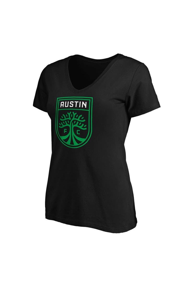 FANATICS Women's Fanatics Branded Black Austin FC Primary Team Logo V-Neck T-Shirt, Alternate, color, 