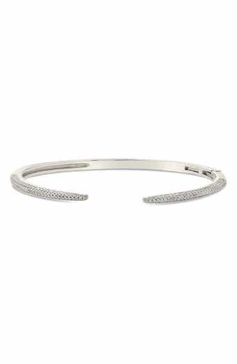 Sterling Forever CZ Open Spike Cuff Bracelet