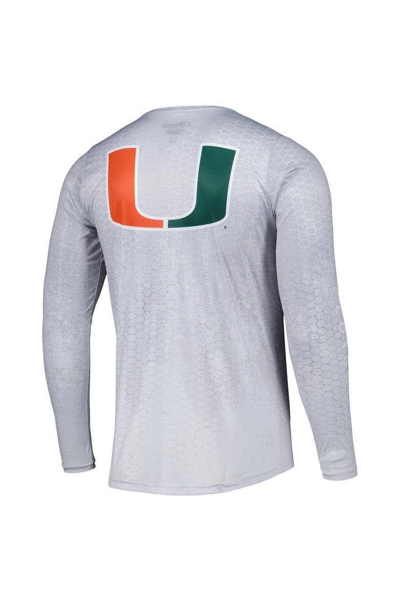 Men's Gray Miami Hurricanes Hydro Camo Long Sleeve T-Shirt, Alternate, color, Gray