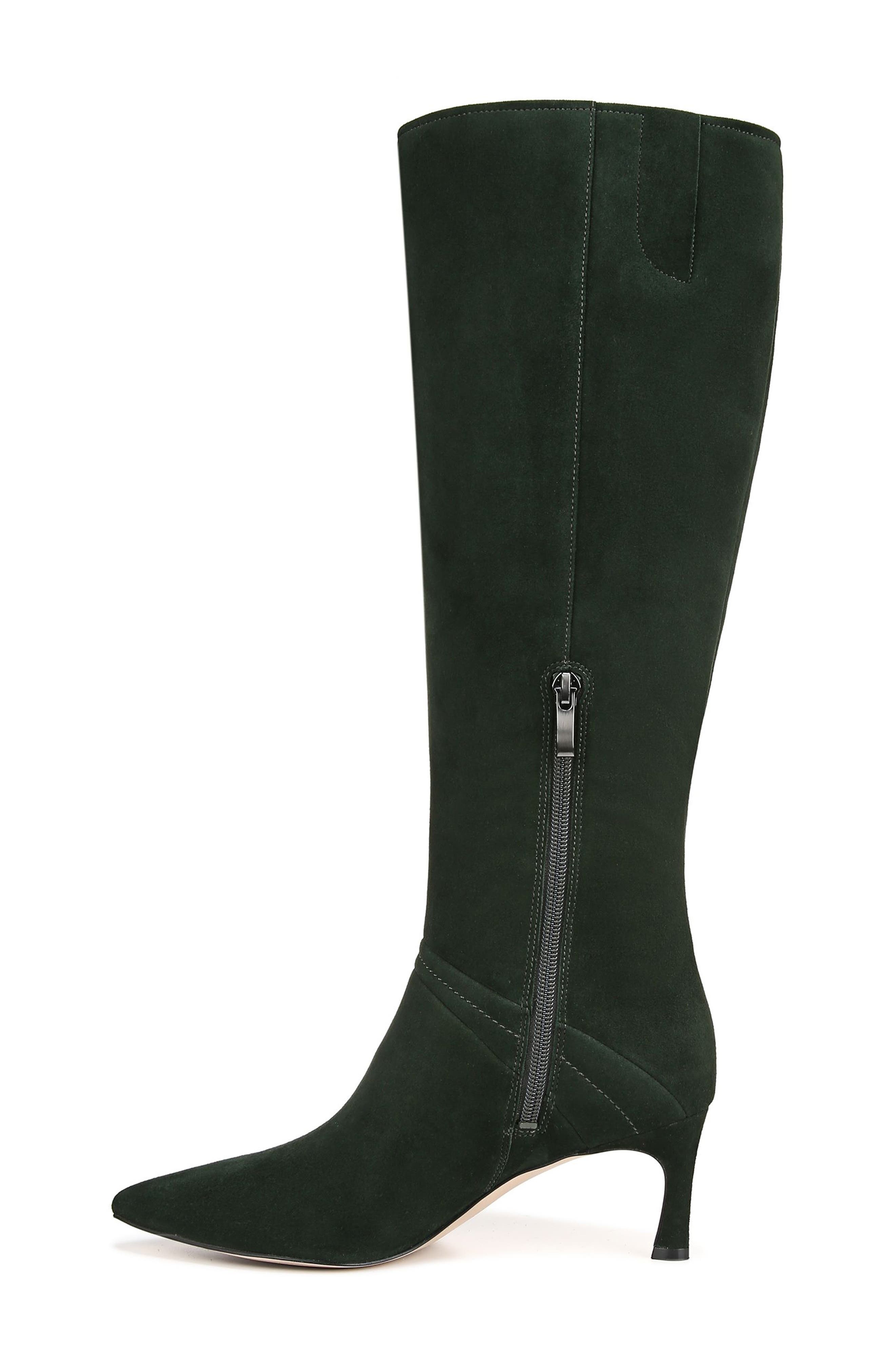 27 EDIT Naturalizer Falencia Knee High Pointed Toe Boot, Alternate, color, Pine Needle Green Suede