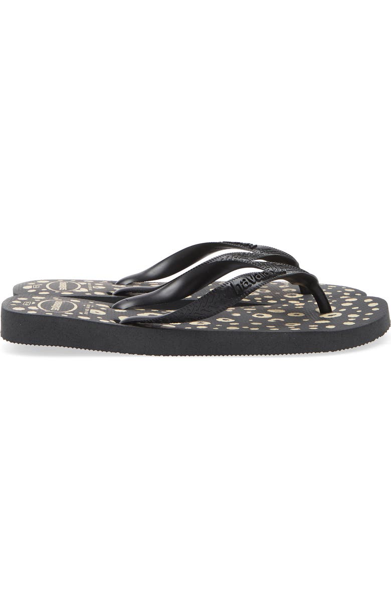 Havaianas Top Animals Flip Flop, Alternate, color, Black