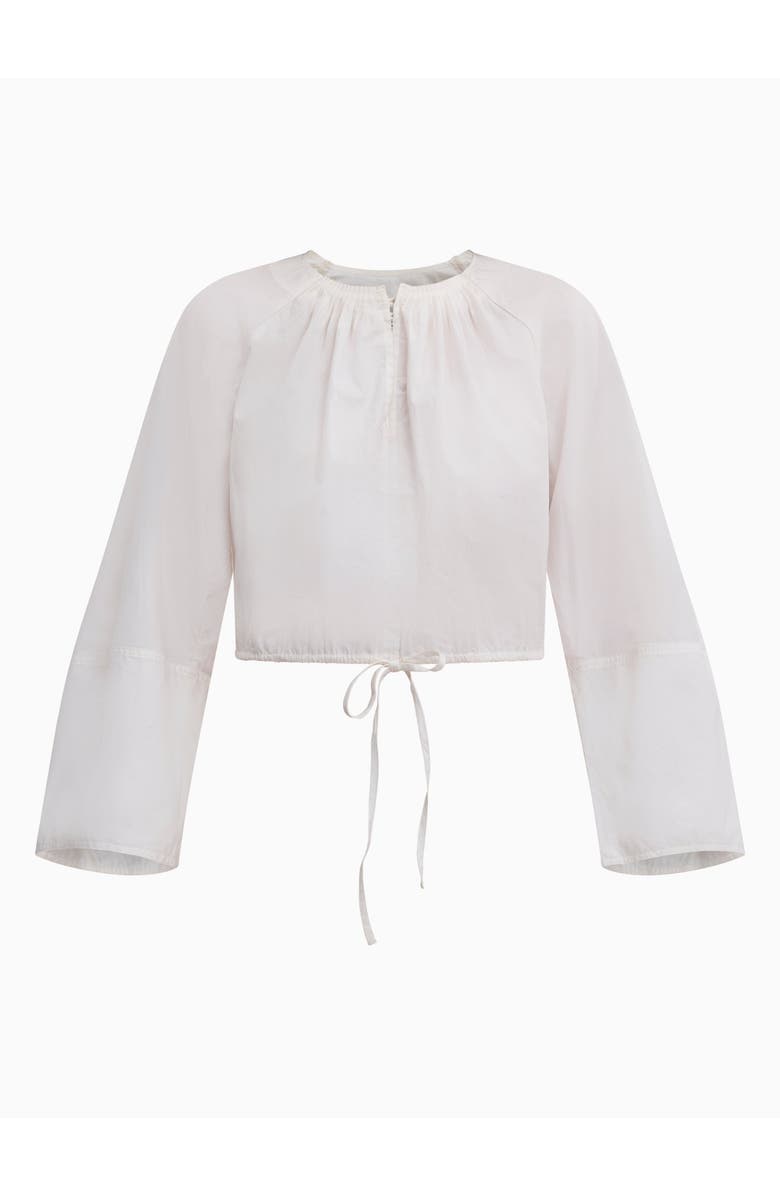 Rebecca Taylor Brielle Cropped Poplin Top, Alternate, color, Ivory