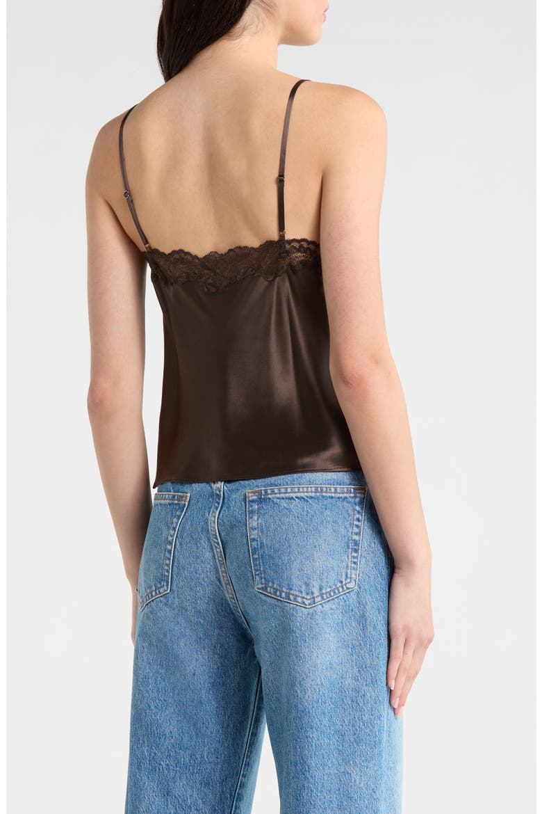 Teddy Lace Trim Silk Crop Camisole, Alternate, color, BLACK PEARL LACE