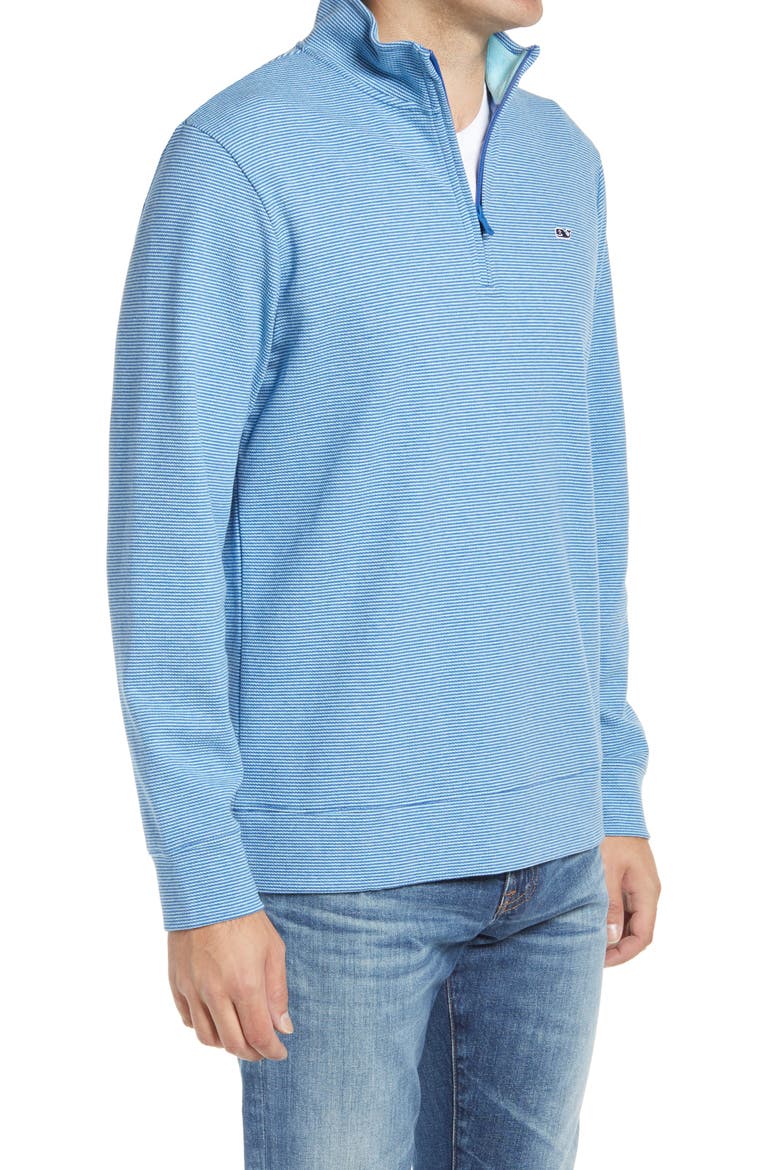 Coopers Town Stripe Quarter Zip Pullover, Alternate, color, SPINNAKER