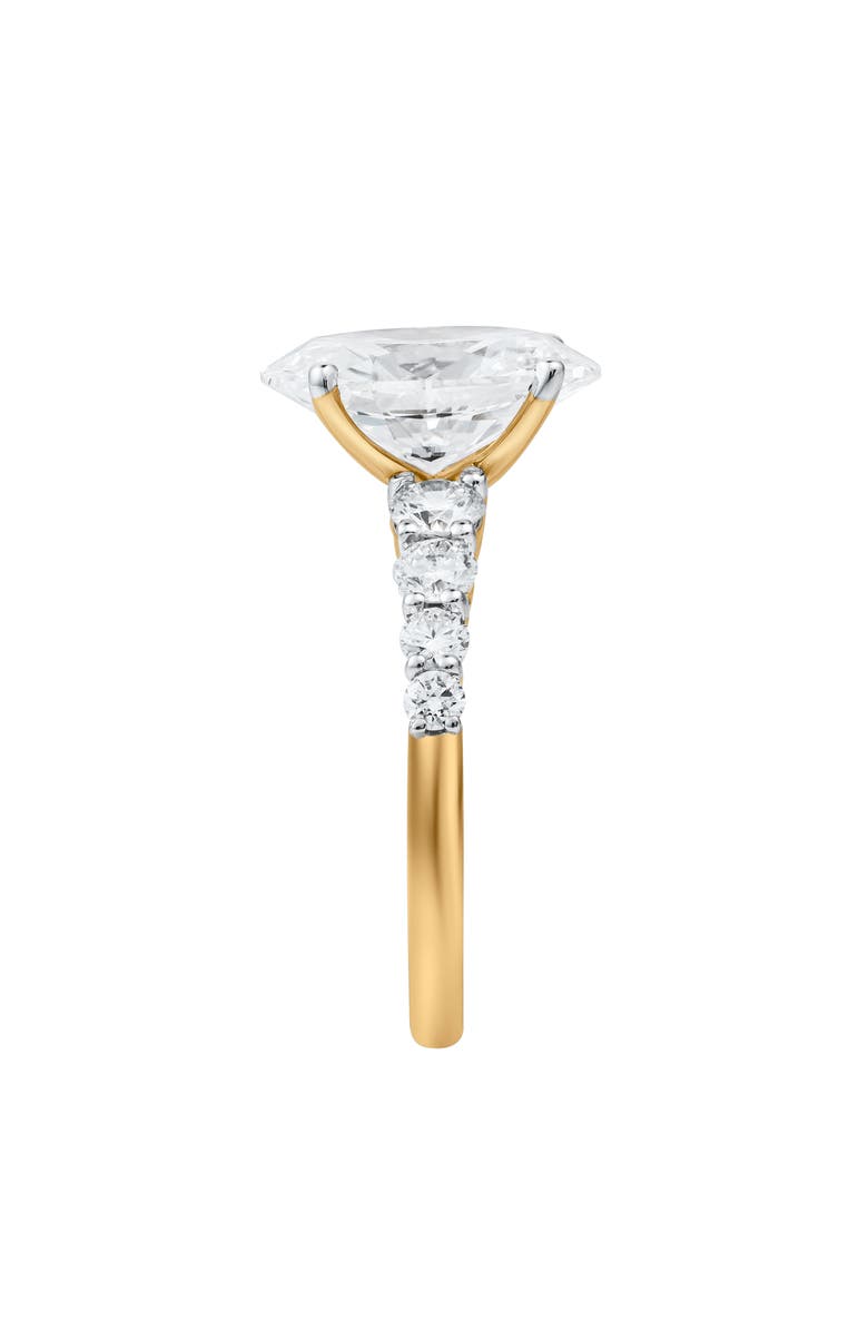 LuvMyJewelry Julia 14K Yellow Gold Oval Lab Grown Diamond Engagement Ring - 3.7 Ct, Alternate, color, 14K Yellow Gold