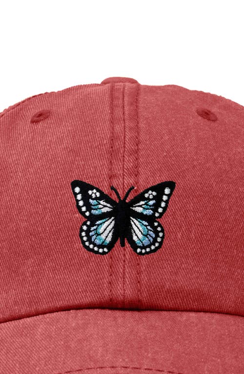 Dalix Butterfly Hat In Washed Red