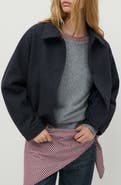 MANGO TEEN Striped Cloth Coat