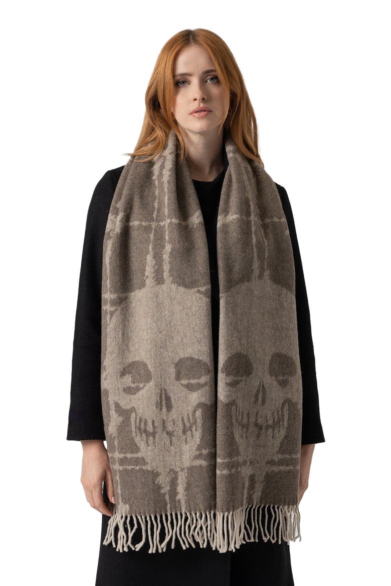 Sutton Skull Scarf, Alternate, color, Beige