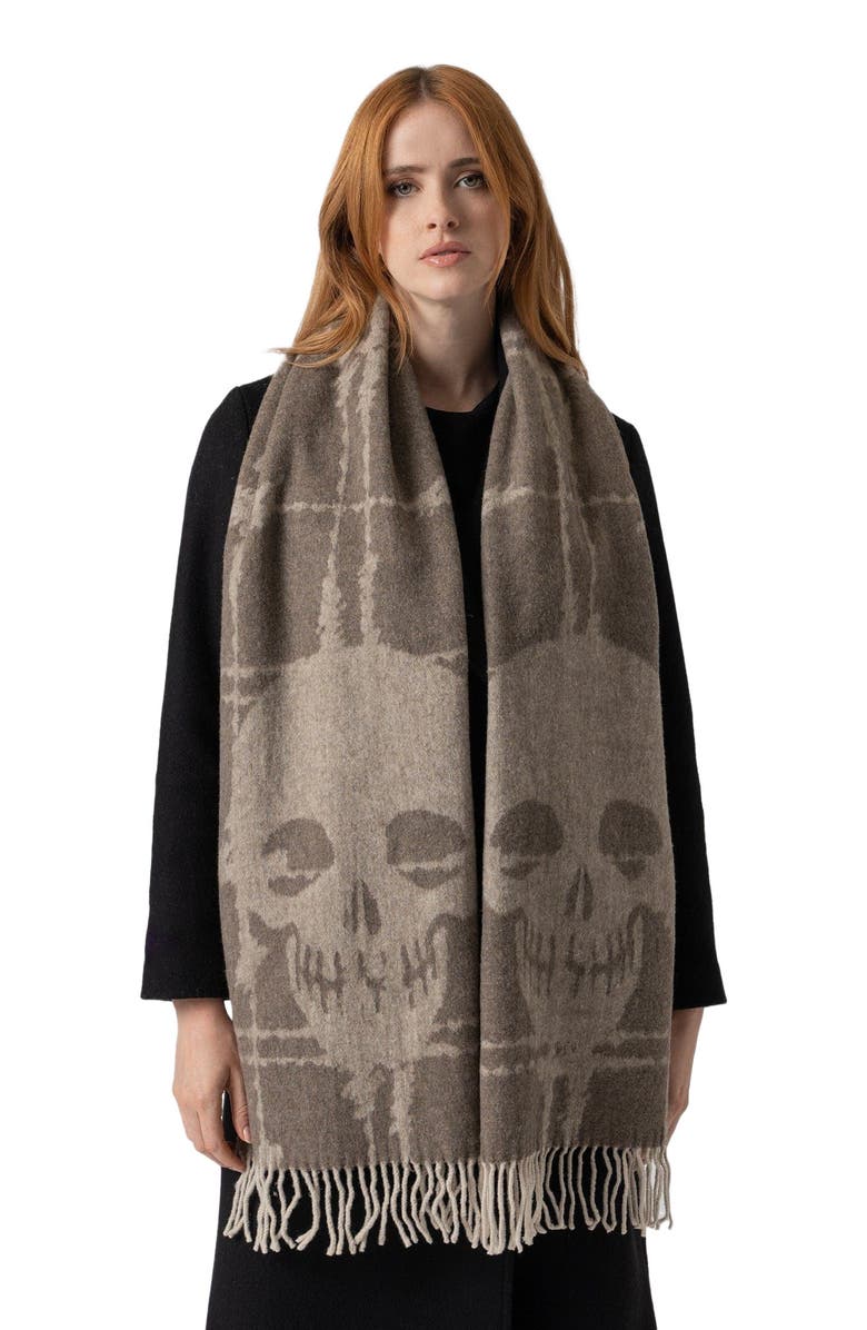 Saint + Sofia Sutton Skull Scarf, Alternate, color, Beige