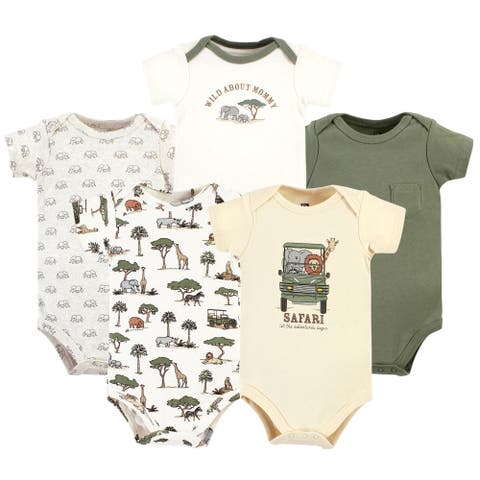 Five-Piece Set of Cotton Infant All-in-One Bodysuits