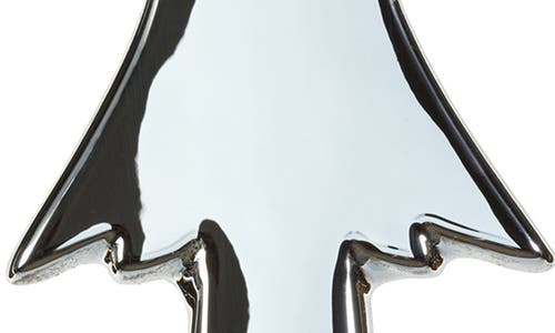 Zodax Set Of 8 Flat Tree Ceramic Ornaments In Silver