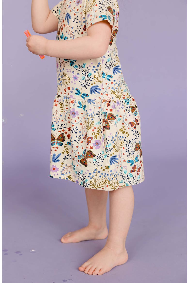 Organic Cotton Short Sleeve Drop Waist Tier Dress, Alternate, color, Lilac Cloud