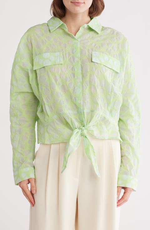 Tie Hem Button Front Shirt