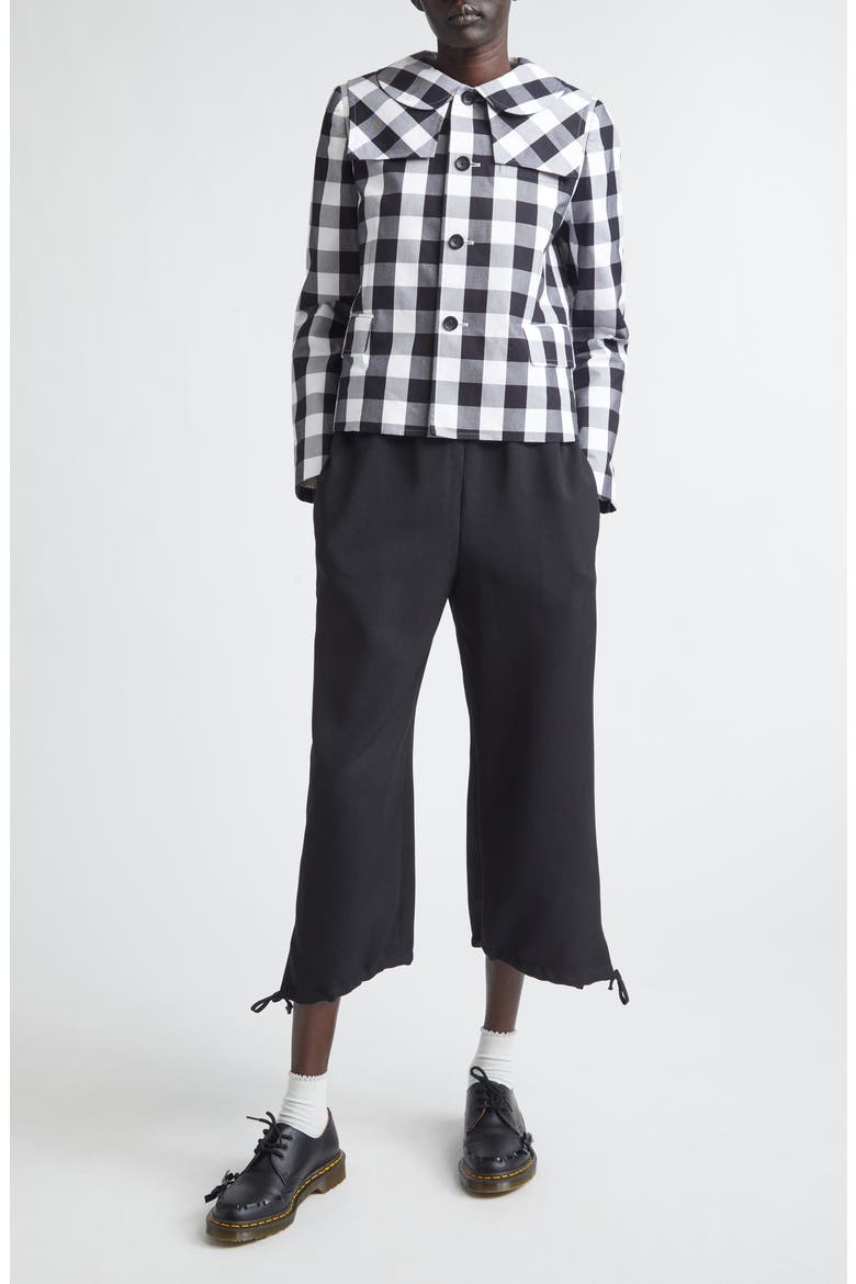 Big Gingham Cotton Jacket, Alternate, color, BLACK