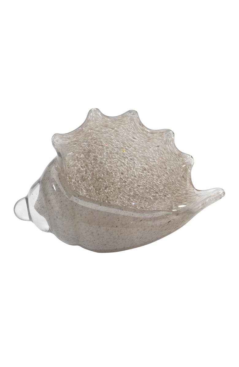 JAMIE YOUNG Triton Hand Blown Decorative Glass Shell, Grey, Main, color, Grey