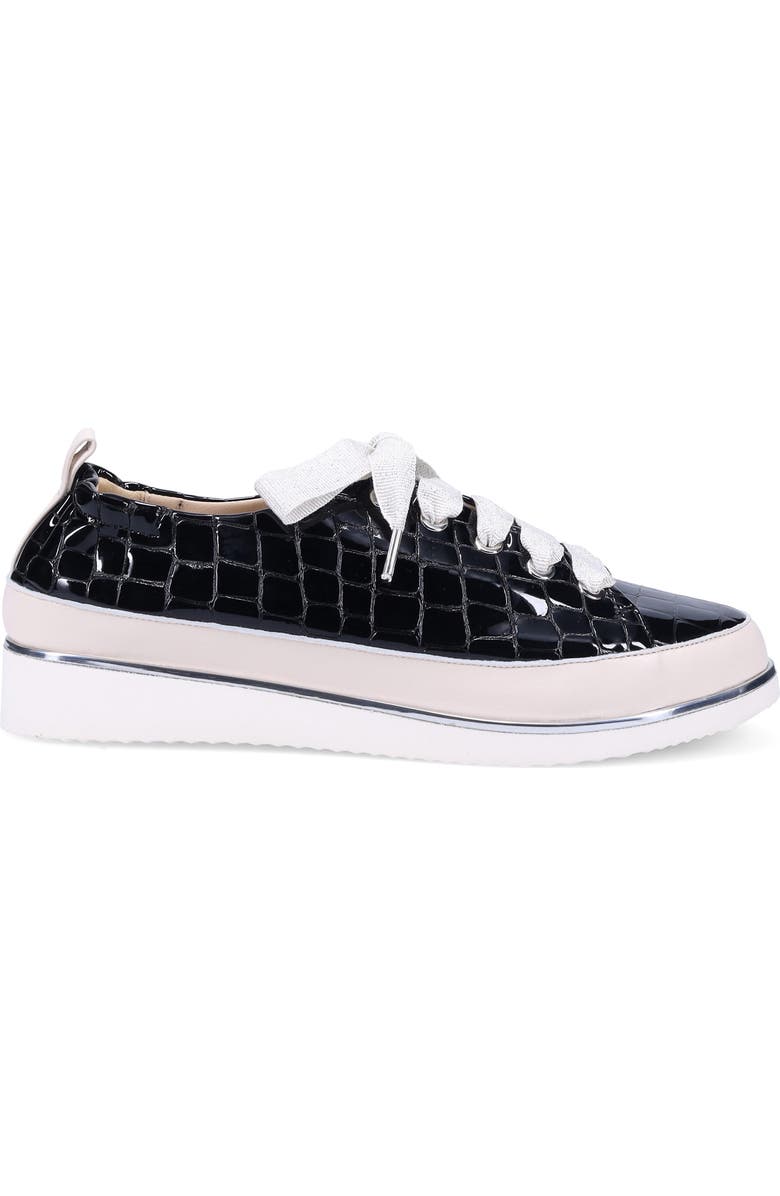 Ron White Novella Avara Croc Embossed Leather Sneaker, Alternate, color, Onyx