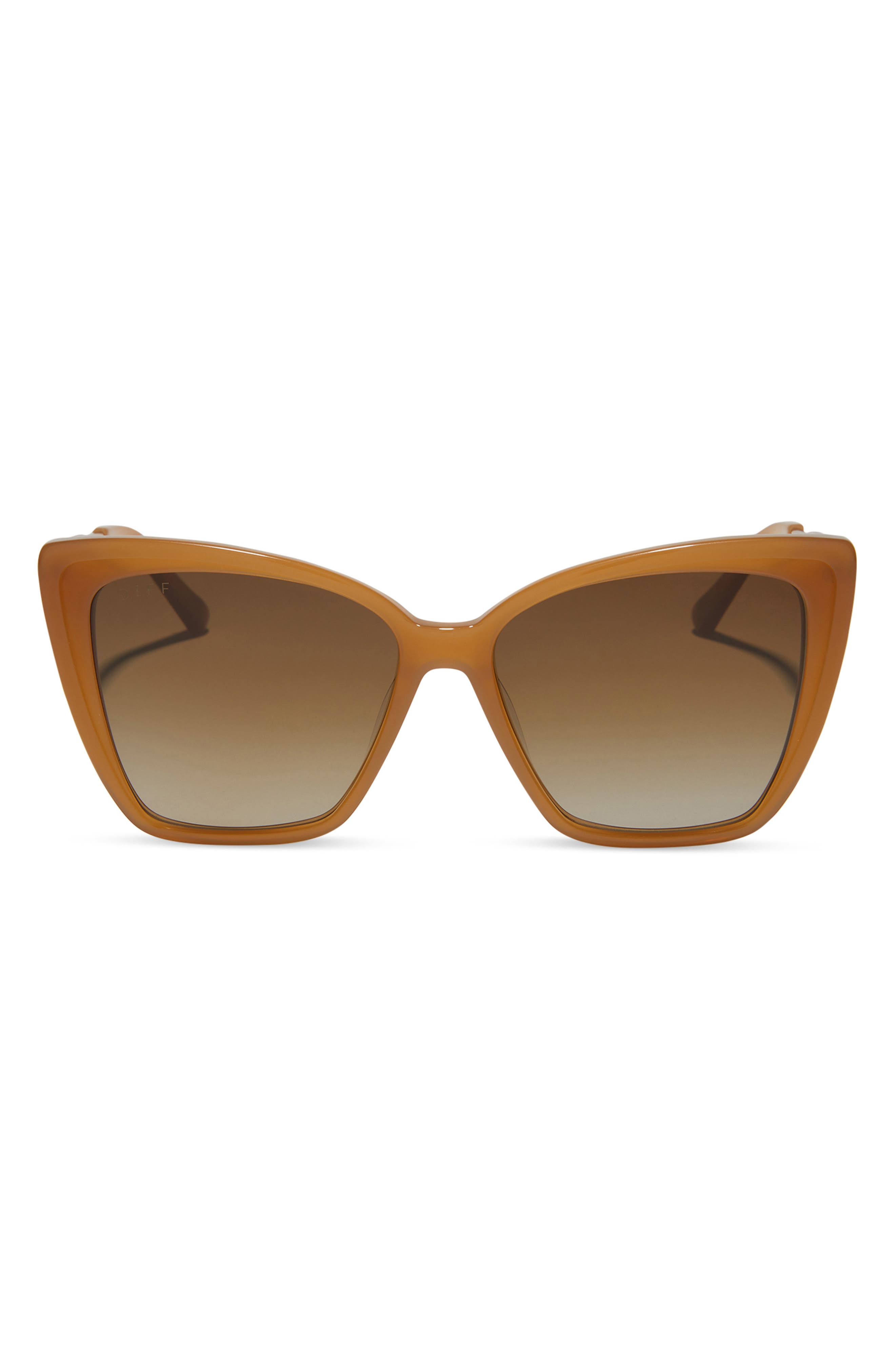 DIFF Becky II 56mm Cat Eye Sunglasses in Brown Gradient 