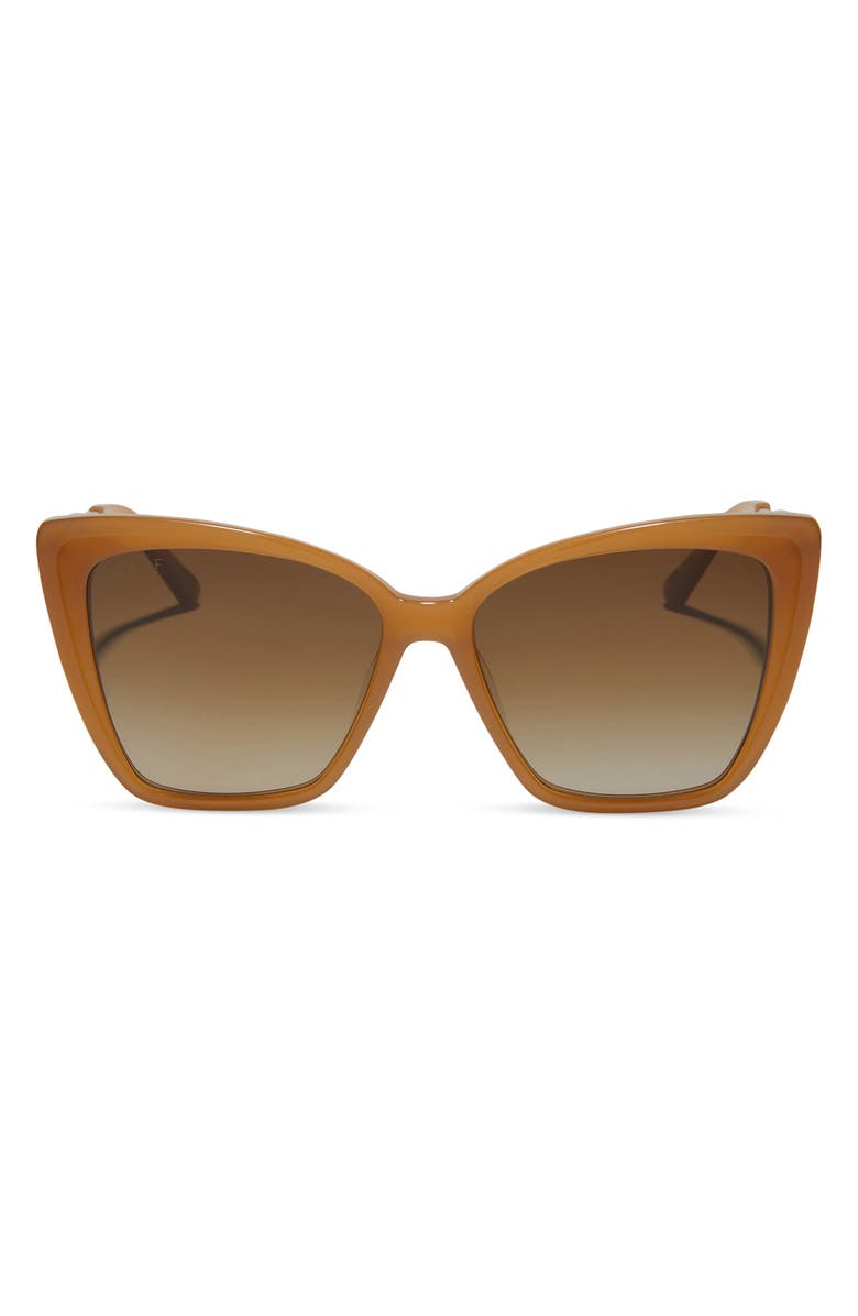 DIFF Becky II 56mm Cat Eye Sunglasses, Main, color, Brown Gradient