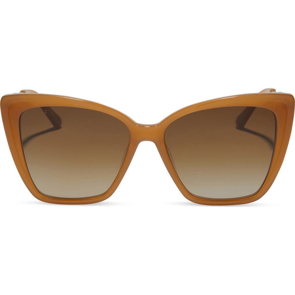 DIFF Becky II 56mm Cat Eye Sunglasses in Brown Gradient  product