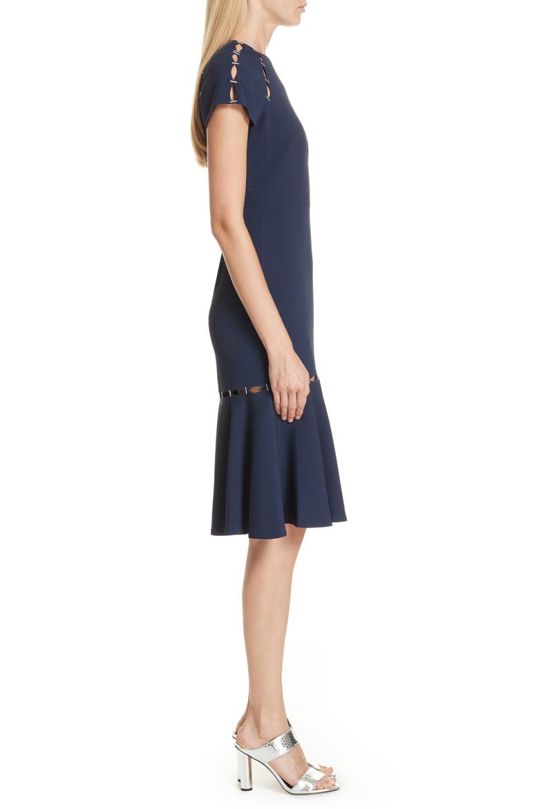 Jonathan Simkhai Stapled Crepe T-Shirt Dress, Alternate, color, MIDNIGHT