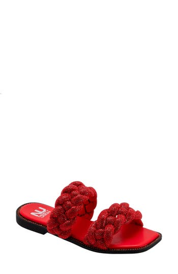 Ninety Union Sunrise Braided Slide Sandal In Red