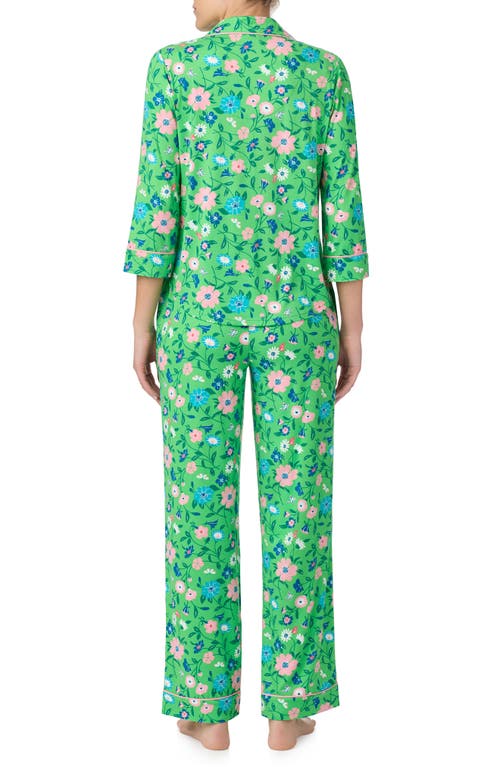 Kate Spade New York Print Jersey Pajamas In Grn Flor